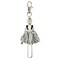 Wrapables Hanging Fashionista Doll Keychain, Crystal Rhinestone Keyring Bag Charm, Black and Gray